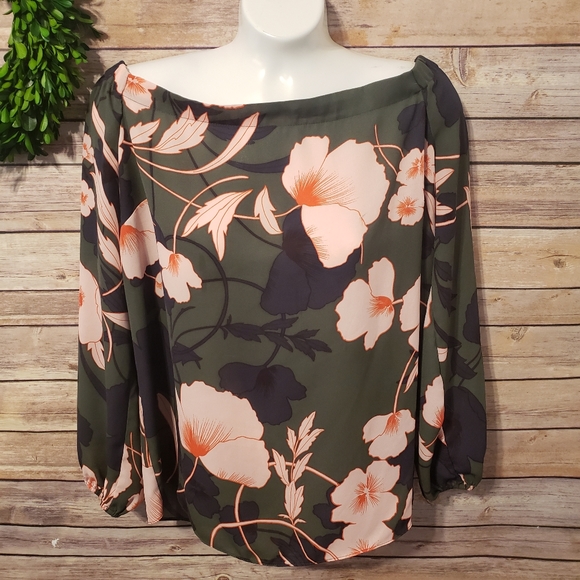 Bar III Tops - Bar III Off Shoulder Floral Boho Blouse Size Large
